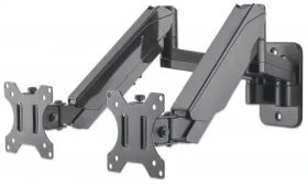 Manhattan nástěnný držák pro 2 monitory černá / Držák / 17-32" / VESA 75x75-100x100 / nosnost 8 kg (461627)