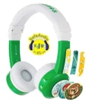 Buddyphones Connect Zelená / dětská drátová sluchátka s mikrofonem / 3 režimy poslechu / skládací / BuddyCable (BP-CO-GREEN-01-K)