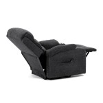 Křeslo polohovací elektrické, 1 motor, šedá látka, bezdrátové nabíjení pro mobilní telefon