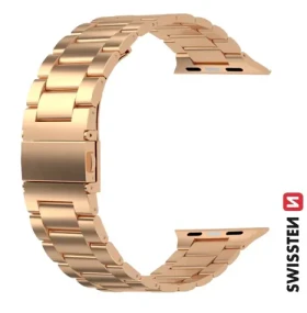 SWISSTEN Kovový řemínek pro APPLE WATCH 42-44 mm růžovo-zlatá (46000313)
