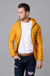 Pánská prošívaná bunda v barvě s kapucí Žlutá M model 18345094 - J.STYLE