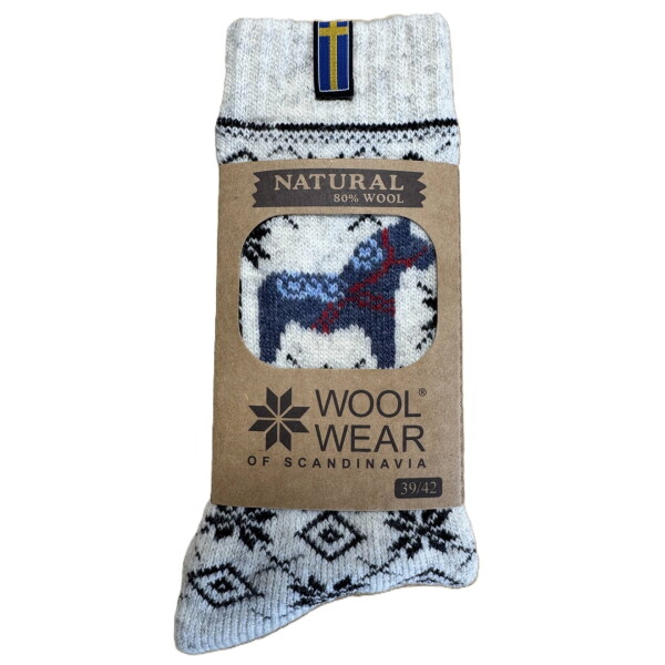 WOOLWEAR of Scandinavia Vlněné ponožky Blue Dalahest no. 119 39/42, modrá barva, textil
