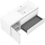 MEXEN/S - Rivel koupelnová skříňka 120 cm s umyvadlem Otis pravá, 2S, 1D, reliéf, bílá mat 91A23-12047-3-BBFFF01-W18P01