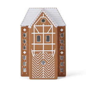 KÄHLER Porcelánový svícen Gingerbread Lighthouse Large, hnědá barva, keramika