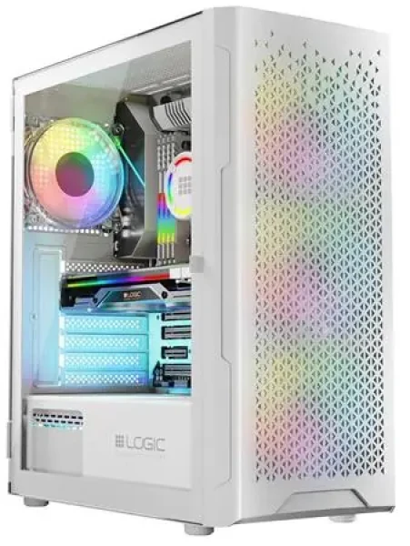 Logic Aramis ARGB Midi bílá / ATX / micro-ATX / mini-ITX / bez zdroje / 1 x USB 3.0 / 2 x USB 2.0 / průhledná bočnice (AT-ARAMIS-20-0000000-0002)