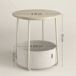 Odkládací stolek 45x45x50cm, mdf, kašmír, AKF-E1023 CRM