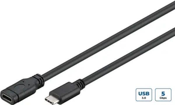 MicroConnect USB3.1CC05EX Prodlužovací kabel USB-C 3.2 Gen 1 0.5m černá / 1x USB-C(M) / 1x USB-C(F) (USB3.1CC05EX)