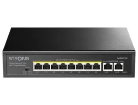 STRONG SW8010POE+ / Switch / 8x GbE RJ-45 / 2x GbE RJ-45 Uplink / PoE+ 802.3af/at / 20Gbps (SW8010POE+)