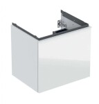 GEBERIT - Acanto Umyvadlová skříňka, 59x54x48 cm, 1 zásuvka, sklo/bílá 503.003.01.2