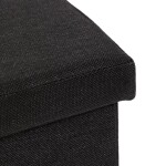 Taburet s úložným prostorem, látka černá