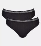 Dámské kalhotky GO Ribbed R Tai C2P - BLACK - černé 0004 - SLOGGI BLACK M