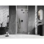 MEXEN/S - Lunar L sprchové dveře křídlové pravé 115 cm, transparent, grafit metal 834L-115-000-95-00-P
