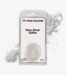 Jedlá prachová perleťová barva Food Colours New Silver Glitter (2,5 g) Stříbrná