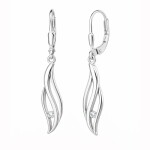 Stříbrné visací náušnice se zirkony Stéphanie - stříbro 925/1000, Stříbrná