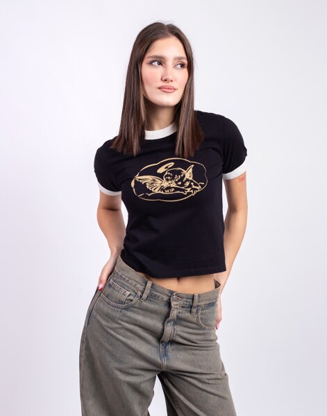 Tričko Carhartt WIP W' S/S Reminiscing Ringer T-Shirt Black heavy stone wash