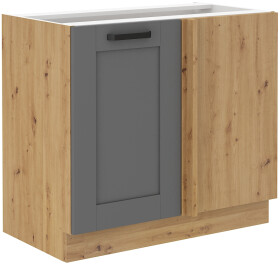 Spodní rohová skříňka Luna 105 ND 1F BB Barva korpusu: Dub artisan, Barva dvířek: Dust Grey