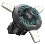 SBS WILD gear / Ventilátor a powerbanka / 5000 mAh / solární dobíjení / světlo / černá