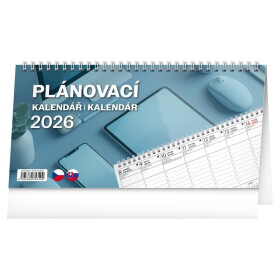 Kalendář 2026 stolní: Plánovací, 25 x 12,5 cm