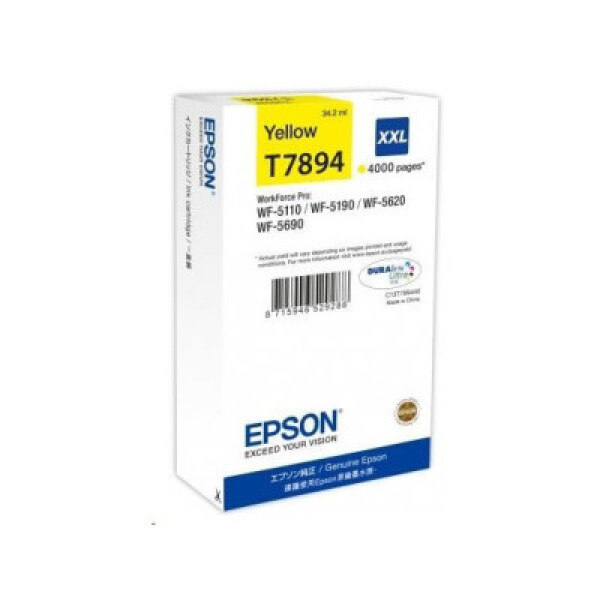 Inkoust EPSON Ink bar WF-5xxx Series Ink Cartridge "Pisa" XXL Yellow (34,2 ml) (4.000 str.) - originální EDF_1006018