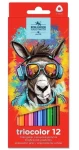 KOH-I-NOOR Trojhranné pastelky Triocolor 12ks Osel (3132012013KS)
