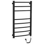 CERANO - Elektrický sušák ručníků Luca, s displejem - 128 W - černá matná - 860x550 mm LIV-EG-8-55