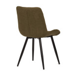 Židle jídelní, hnědá látka, nohy černý kov