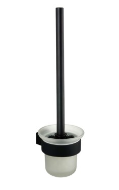 Kielle - Vega WC štětka nástěnná s držákem, matné sklo/matná černá 40518024