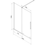 MEXEN/S - Velar Dvoukřídlá posuvná vanová zástěna 160 x 150, transparent, zlatá kartáčovaná 896-160-000-01-55