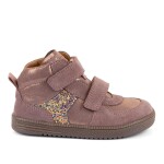 Dívčí celoroční kožené kotníkové barefoot boty LOOP HIGH-TOPS PINK/GOLD Froddo G2110157-5 - 33
