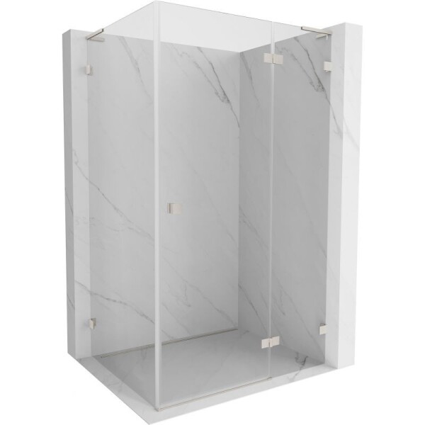 MEXEN/S - Lunar L sprchový kout dveře křídlové pravá 85 x 90, transparent, nikl kartáčovaný 834L-085-090-97-00-P