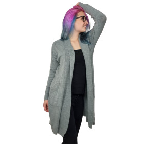 HOSH Dámský kardigan ve střední délce Velikost: UNI, Barva: Šedá