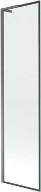MEXEN/S - Next L vanová zástěna FIX 50 x 150, černá vzor, grafit metal 895-050-000-03-70-95