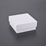 Dárková krabička na šperky - bílá - 7,6 x 7,6 x 3,2 cm - 1 ks