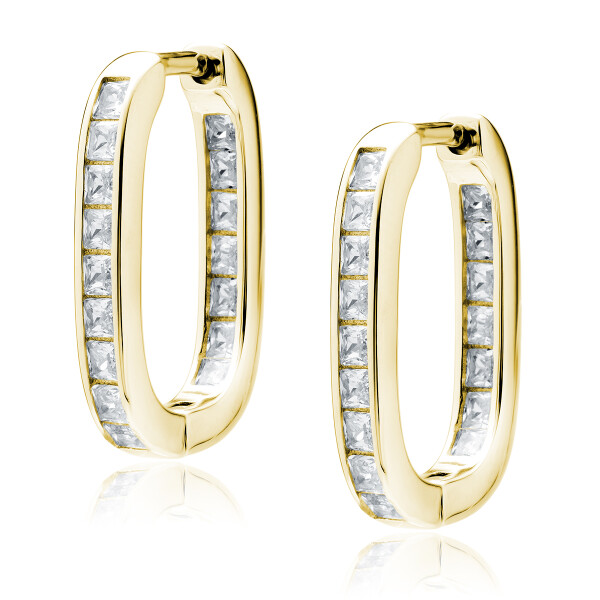 LUNICA Stříbrné náušnice CRYSTAL GRACE GOLD 0704
