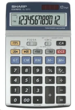 SHARP SH-EL337C stříbrná / stolní kalkulačka / dvanáctimístná (SH-EL337C)