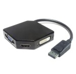 PremiumCord adaptér DisplayPort - HDMI + DVI + VGA 1080p (4K over HDMI) (kportad14)