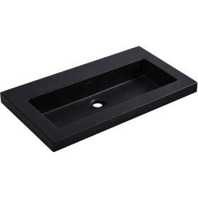 CERANO - Umyvadlo z litého mramoru Ovo - s přepadem - černá matná - 70,5x46,5 CER-667826