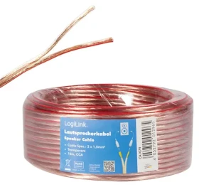 LogiLink reproduktorový kabel průhledný / Audio kabel / 10 m / 2x 1,5 mm2 (CA1079)