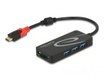 DeLock USB Hub USB 3.2 C (M) - 3x USB 3.2 A (F) čtečka SD karet černá (62900)