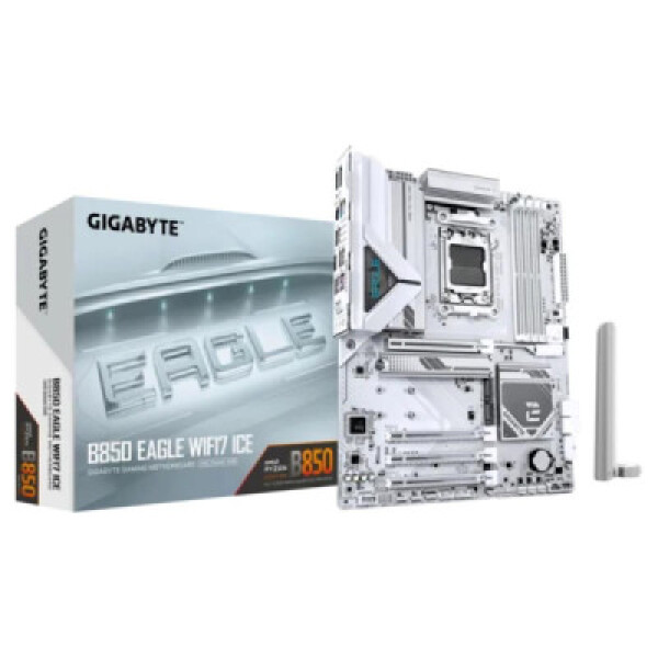 GIGABYTE MB Sc AM5 B850 EAGLE WF7 ICE, AMD B850, 4xDDR5, 1xHDMI, 1xDP, Wifi, ATX EDF_1706335