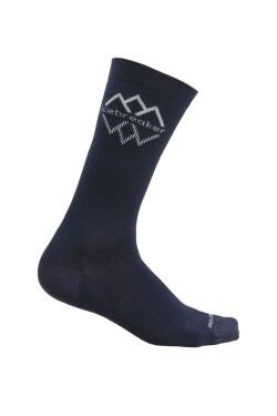 ICEBREAKER Mens Merino Lifestyle Fine Gauge Crew Icebreaker Logo Reflections, Midnight Navy/Snow velikost: 45-49 (LXL)