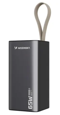 Wozinsky K65+ šedá / Powerbanka / 30000 mAh / 65W / 2x USB-C + USB-A