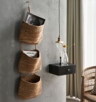 House Doctor Úložné závěsné košíky Ramla Natural, přírodní barva, textil