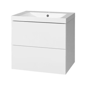 MEREO - Aira, koupelnová skříňka s umyvadlem z litého mramoru 61 cm, bílá CN710M