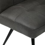 Lavice rohová, šedá látka v dekoru broušené kůže, černý kov