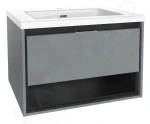 Kielle Meara - Skříňka s umyvadlem 60 cm, beton/matná černá 50026S605