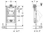 GEBERIT - Duofix Montážní prvek pro pisoár, 98 cm, univerzální, pro ovládání shora 111.617.00.1