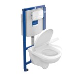 VILLEROY & BOCH - O.novo Set předstěnové instalace ViConnect, klozetu a sedátka, DirectFlush, SoftClosing, a tlačítka E200, bílá 5660D301