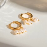 ELENYS Pearl Trio – pozlacené náušnice 18K žluté zlato