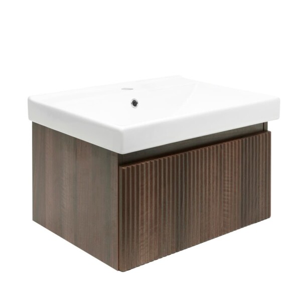 Koupelnová skříňka s umyvadlem SAT Evolution 58x30x44,8 cm ořech mat SATEVO60NAU1 SATEVO60NAU1